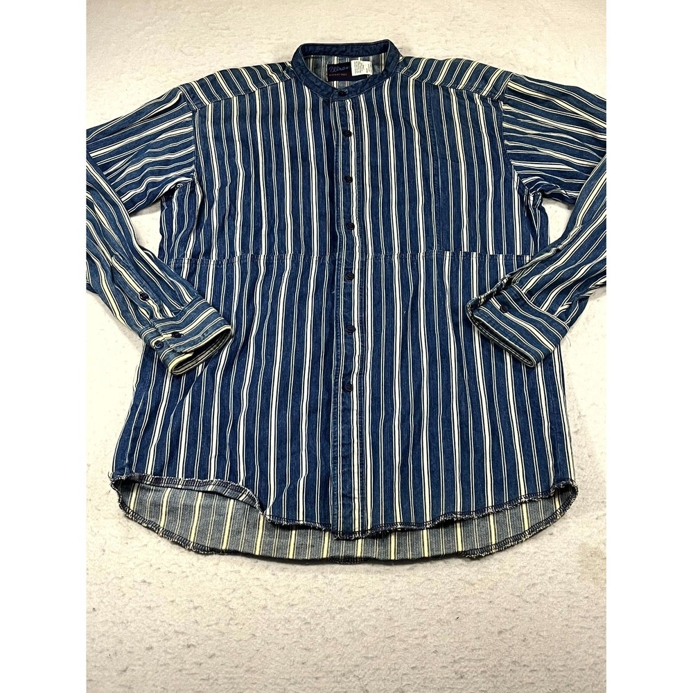 Vintage Wrangler Western Shirt Men 15.5x34 Multicolor Stripe X Long Tails Cotton